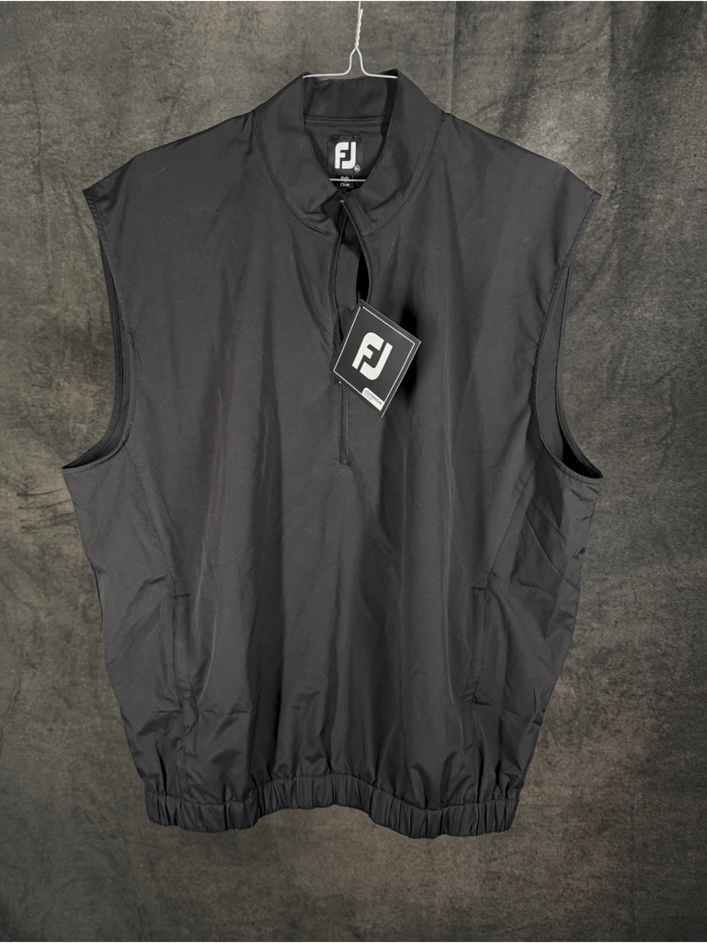 FootJoy Black Sleeveless Golf Windvest with Quarter Zip